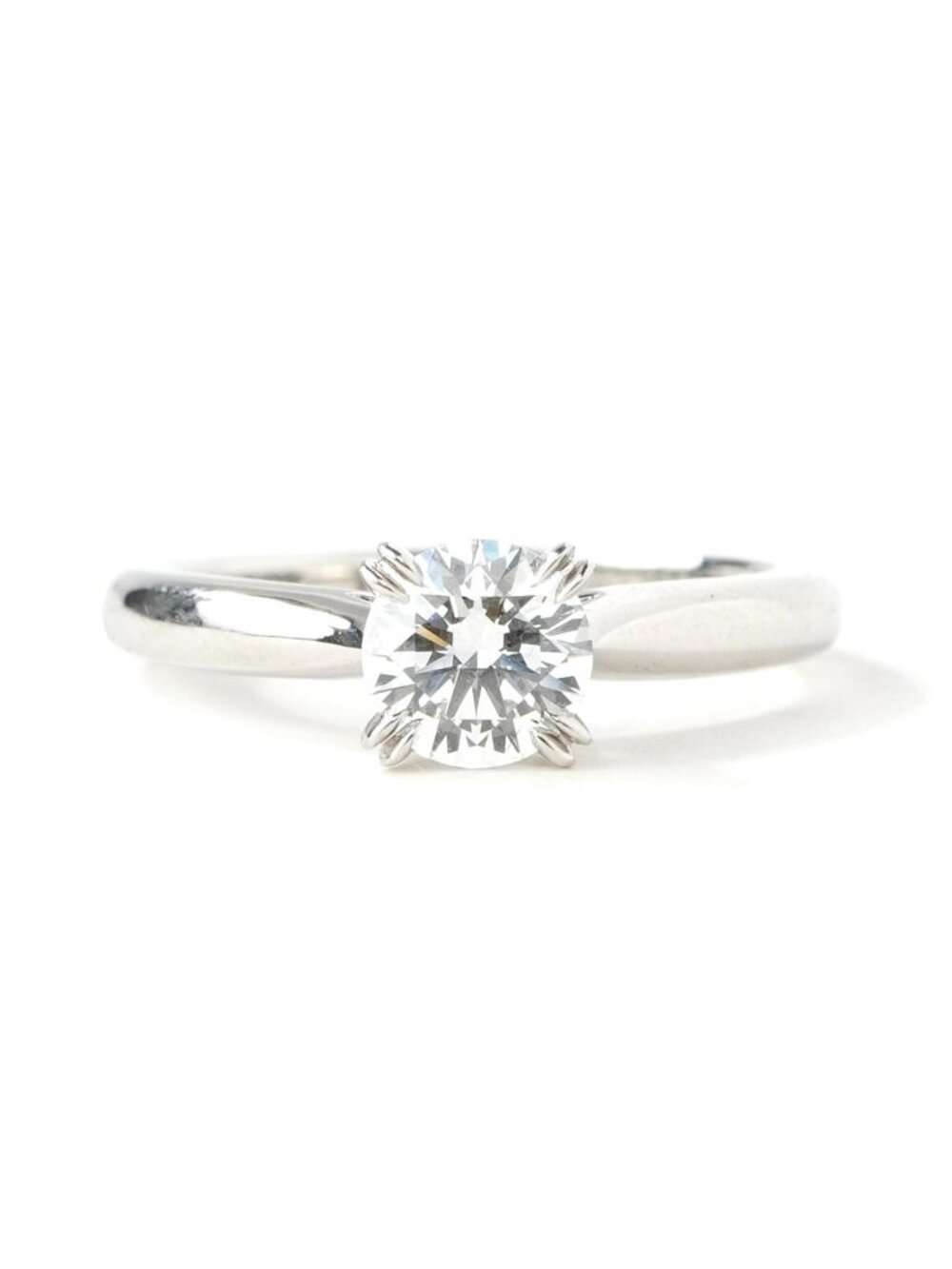 Harry Winston Round Cut Solitaire Ring Engagement Silver